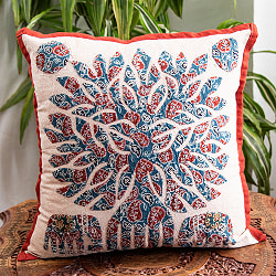 アジュラック染め布とバルメール村アップリケのクッションカバー - 生命の樹 - サブ3