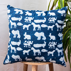 インディゴブルーの伝統藍染め クッションカバー - サブ5