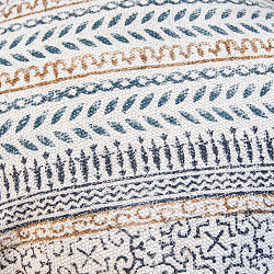 帆布織りコットンとウッドブロックプリントの 大判クッションカバー 49cm x 49cm - サブ4