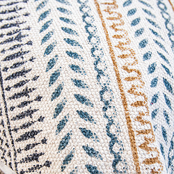 帆布織りコットンとウッドブロックプリントの 大判クッションカバー 49cm x 49cm - サブ5