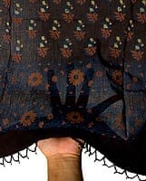 インドのコットンカーテン【花柄】 - 黒の商品写真