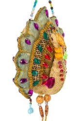 ラジャスタンのゴージャス孔雀　うぐいす系の商品写真