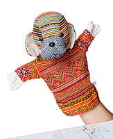 モン族の手作りパペット指人形 - いぬの商品写真