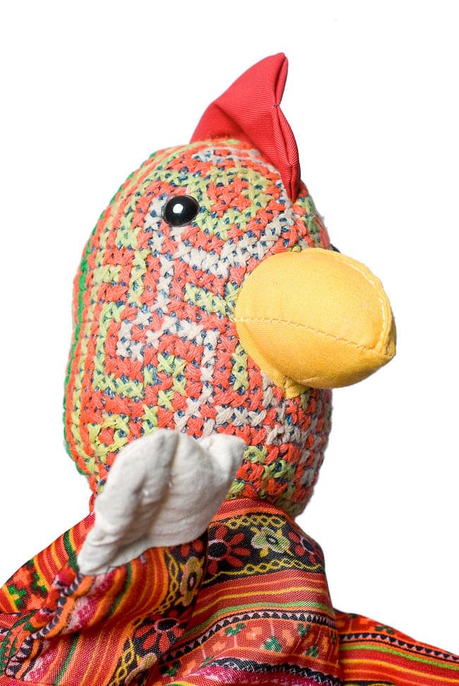 モン族の手作りパペット指人形 - にわとり 3 - 角度を変えてみてみました