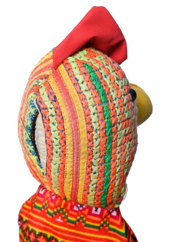 モン族の手作りパペット指人形 - にわとり 4 - 後ろから見てみました。