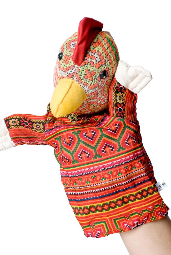 モン族の手作りパペット指人形 - にわとりの写真