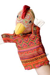 モン族の手作りパペット指人形 - にわとりの商品写真