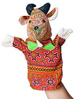 モン族の手作りパペット指人形 - やぎ の通販 - TIRAKITA.COM