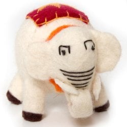 手作りフェルトのまんまるぞうさん- 白の商品写真