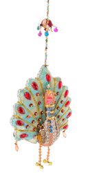 ラジャスタンの孔雀-1羽　青・水色系の商品写真