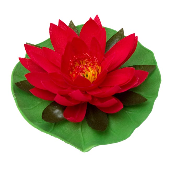 Mサイズ〕水に浮かぶ 睡蓮の造花 - 赤 の通販 - TIRAKITA.COM