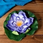 〔約17cm〕水に浮かぶ 睡蓮の造花 フローティングロータス - パープルの商品写真