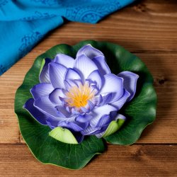 〔約17cm〕水に浮かぶ 睡蓮の造花 フローティングロータス - パープルの商品写真