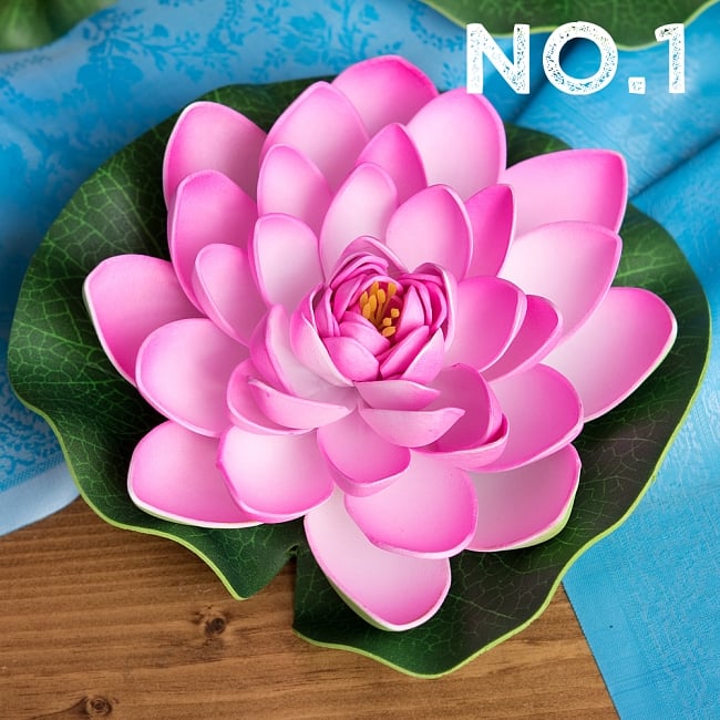 〔約17.5cm〕水に浮かぶ 睡蓮の造花 フローティングロータス 10 - 【No.1】ピンク