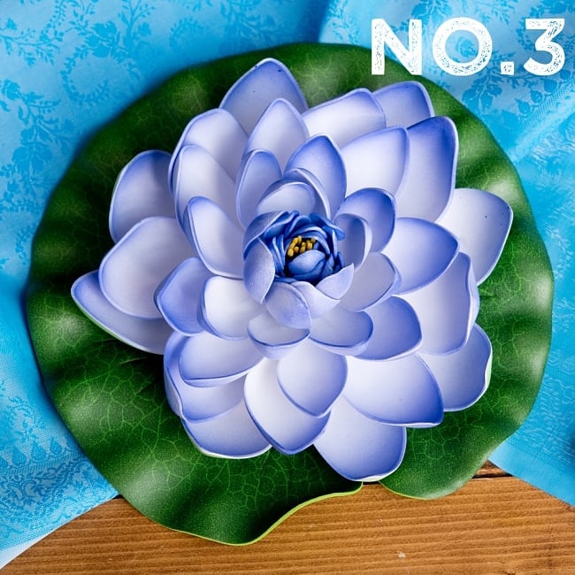 〔約20cm〕水に浮かぶ 睡蓮の造花 フローティングロータス 12 - 【No.3】パープル