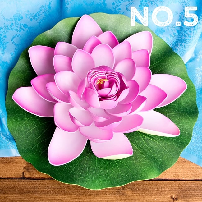 〔約27.5cm〕水に浮かぶ 睡蓮の造花 フローティングロータス 14 - 【No.5】ピンク
