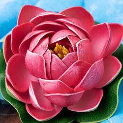 〔約9.5cm〕水に浮かぶ 睡蓮の造花 フローティングロータス - ローズレッド - サブ2