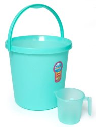 インドのトイレセット - バケツとハンドペール【薄グリーン】の商品写真
