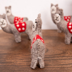 【3個セット】手作りのぬくもり　ネパールフェルトのアルパカ - サブ4