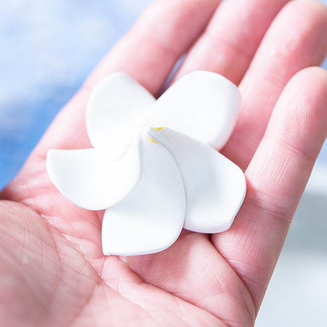 〔約6cm x 9個セット〕水に浮かぶ プルメリアの造花 インドネシア・バリの心の花 7 - 裏面です。