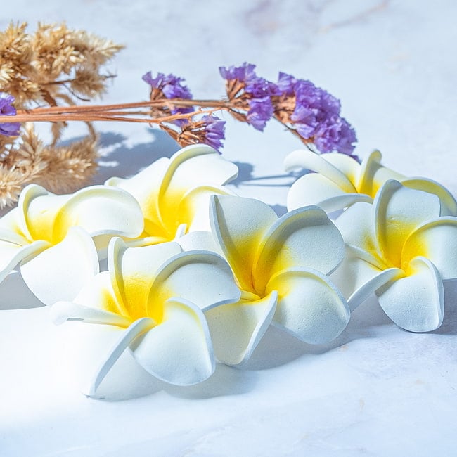 〔約6cm x 60個セット〕水に浮かぶ プルメリアの造花 インドネシア・バリの心の花 3 - 