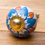 アジアンデザインの取っ手 陶器のプルノブ(ドアノブ)〔約4.5cm〕
