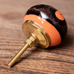 アジアンデザインの取っ手 陶器のプルノブ(ドアノブ)〔約4cm〕 - サブ2