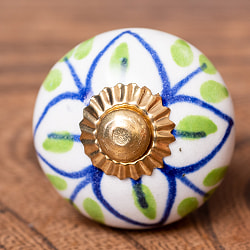 アジアンデザインの取っ手 陶器のプルノブ(ドアノブ)〔約3cm〕 - サブ3