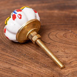 アジアンデザインの取っ手 陶器のプルノブ(ドアノブ)〔約3.5cm〕 - サブ2