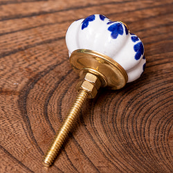 アジアンデザインの取っ手 陶器のプルノブ(ドアノブ)〔約3.5cm〕 - サブ2