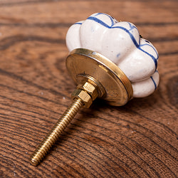 アジアンデザインの取っ手 陶器のプルノブ(ドアノブ)〔約4.2cm〕 - サブ2