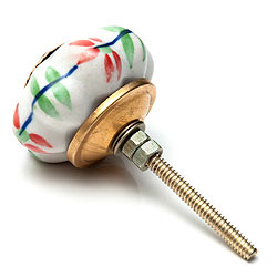 アジアンデザインの取っ手 陶器のプルノブ(ドアノブ)〔約3.5cm〕 - サブ3