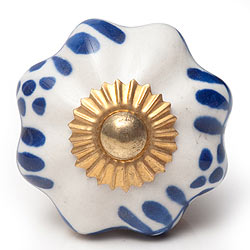 アジアンデザインの取っ手 陶器のプルノブ(ドアノブ)〔約3.5cm〕 - サブ2