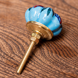 アジアンデザインの取っ手 陶器のプルノブ(ドアノブ)〔約3.5cm〕 - サブ2