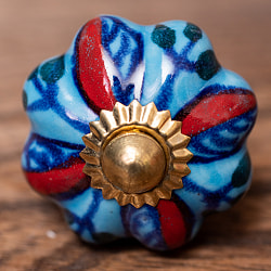 アジアンデザインの取っ手 陶器のプルノブ(ドアノブ)〔約3.5cm〕 - サブ3