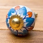 アジアンデザインの取っ手 陶器のプルノブ(ドアノブ)〔約3.5cm〕の商品写真