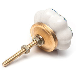 アジアンデザインの取っ手 陶器のプルノブ(ドアノブ)〔約3.5cm〕 - サブ3