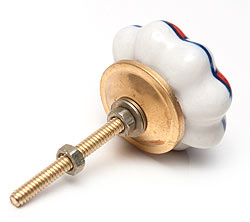 アジアンデザインの取っ手 陶器のプルノブ(ドアノブ)〔約3.5cm〕 - サブ3