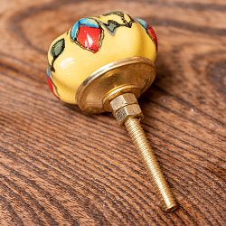 アジアンデザインの取っ手 陶器のプルノブ(ドアノブ)〔約3.5cm〕 - サブ2