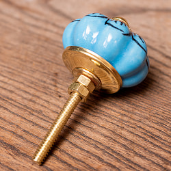 アジアンデザインの取っ手 陶器のプルノブ(ドアノブ)〔約3.5cm〕 - サブ2