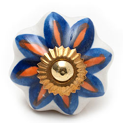 アジアンデザインの取っ手 陶器のプルノブ(ドアノブ)〔約4.5cm〕 - サブ2