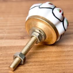 アジアンデザインの取っ手 陶器のプルノブ(ドアノブ)〔約3cm〕 - サブ2