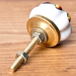アジアンデザインの取っ手 陶器のプルノブ(ドアノブ)〔約3cm〕 - サブ2