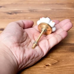 アジアンデザインの取っ手 陶器のプルノブ(ドアノブ)〔約4cm〕 - サブ4