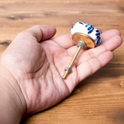 アジアンデザインの取っ手 陶器のプルノブ(ドアノブ)〔約4cm〕 - サブ4