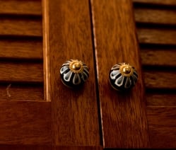 アジアンデザインの取っ手 陶器のプルノブ(ドアノブ)〔約4cm〕 - サブ5