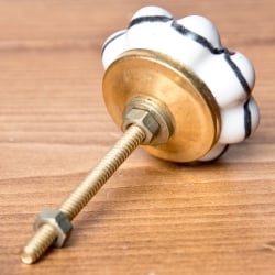 アジアンデザインの取っ手 陶器のプルノブ(ドアノブ)〔約4cm〕 - サブ2