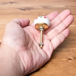 アジアンデザインの取っ手 陶器のプルノブ(ドアノブ)〔約3cm〕 - サブ4