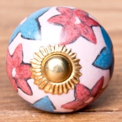 アジアンデザインの取っ手 陶器のプルノブ(ドアノブ)〔約3cm〕 - サブ3