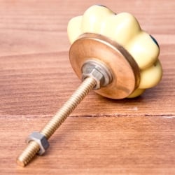 アジアンデザインの取っ手 陶器のプルノブ(ドアノブ)〔約4cm〕 - サブ2